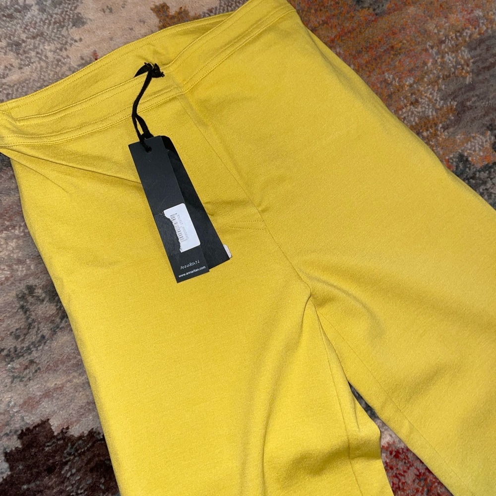 Annarita N Yellow stretch knit pants NWT